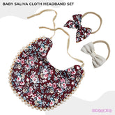 Washable and Lightweight Baby Feeding Bib and Bow (Maroon)